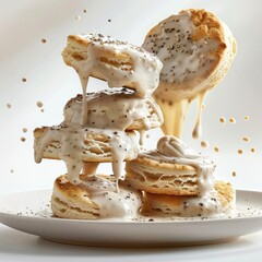 a white plate topped with donuts covered in frosting