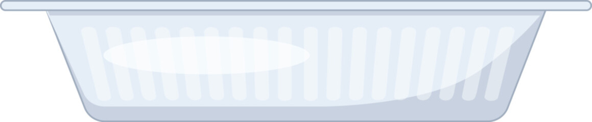 Empty plastic food container with a lid, perfect for showcasing your food products