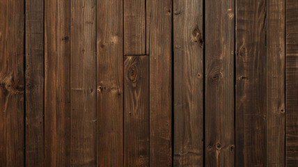 Fototapeta premium Fond de planche de bois marron foncé, papier peint. Vieux fond en bois texturé foncé grunge, la surface de la vieille texture de bois brun, vue de dessus lambris en bois de pin brun. 