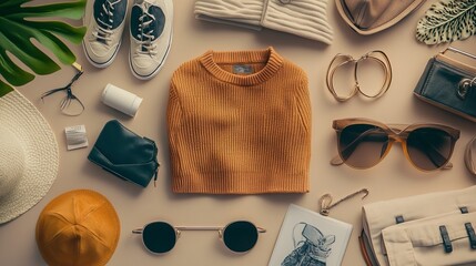 Chic Fall Fashion Outfit Flat Lay with Accessories - Styling Inspiration