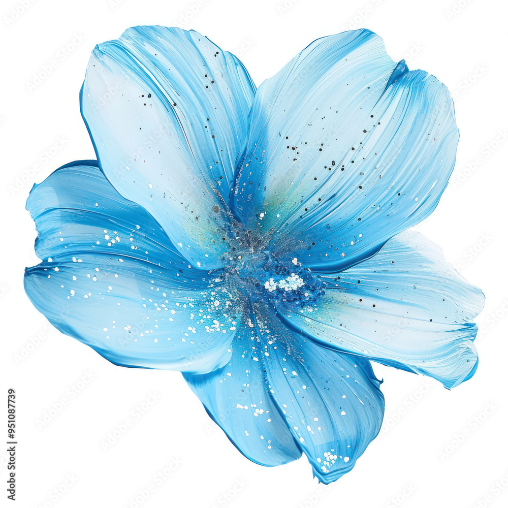 Sticker PNG Paint flower shape brush stroke nature petal plant.