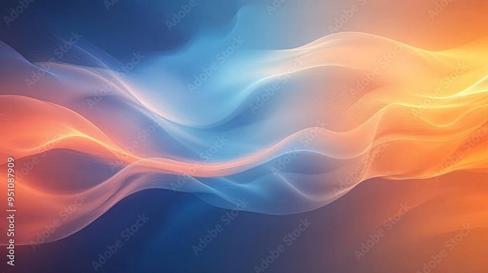 Poster a gradient abstract background with soft transitions between cool blue and warm orange, creating a b