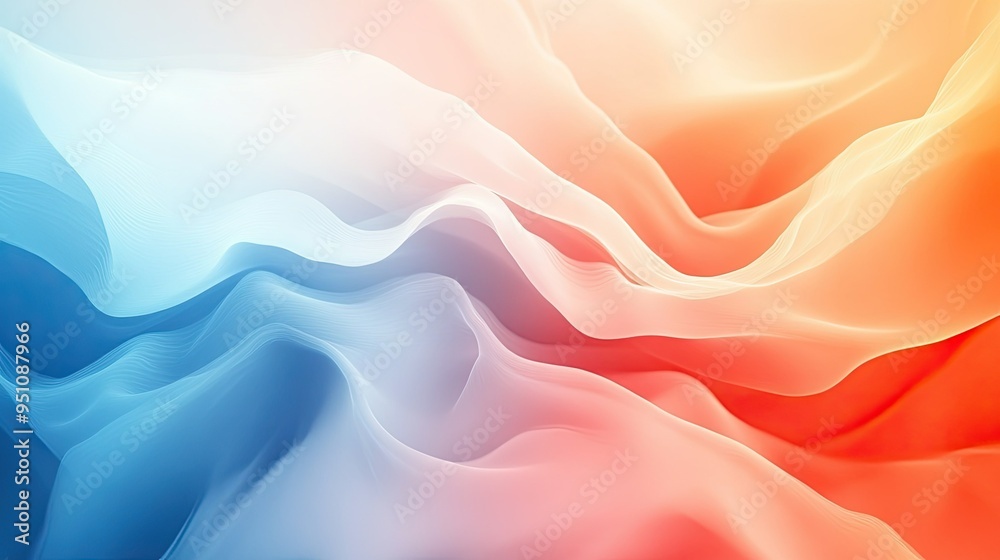 Poster a gradient abstract background with soft transitions between cool blue and warm orange, creating a b