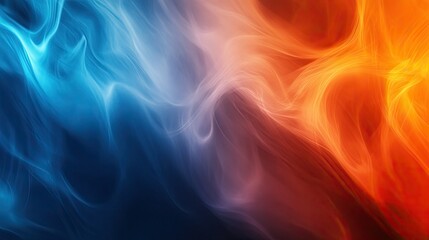 Fototapeta premium A gradient abstract background with soft transitions between cool blue and warm orange, creating a balanced and visually appealing design, ideal for versatile applications.
