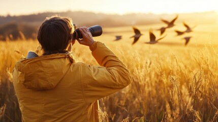 Obraz premium Photographer Captures Stunning Sunset Over Golden Wheat Field