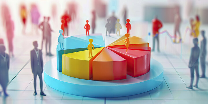 A striking pie chart showcasing employee demographics at a diverse, international corporation.