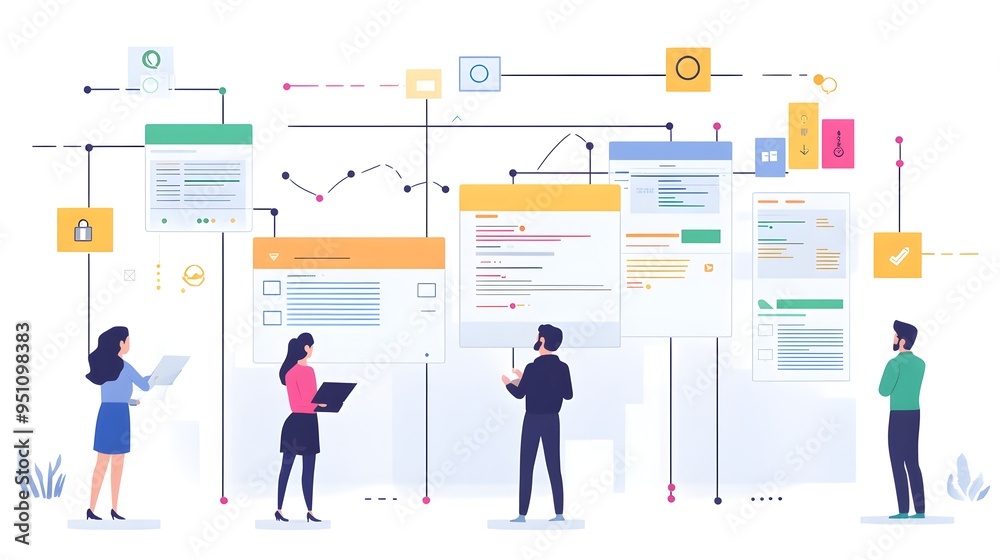 Poster detailed infographic visually representing the agile framework and its core stages including backlog