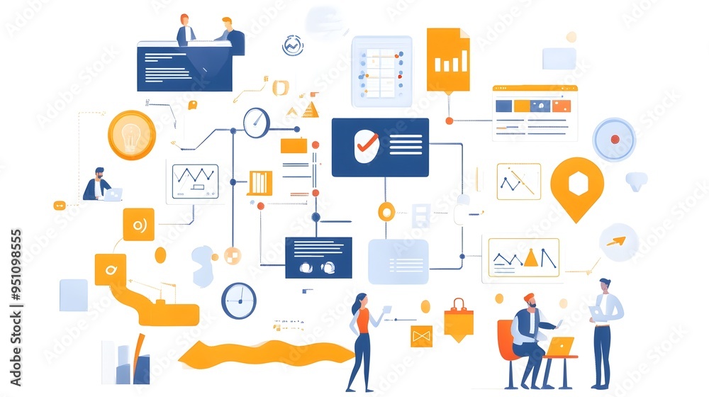 Poster comprehensive infographic illustrating the agile workflow methodology highlighting the key elements 