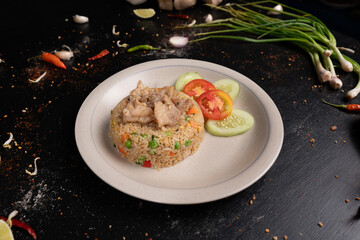 Perfectly cooked pork fried rice – a satisfying meal that's both filling and flavorful.