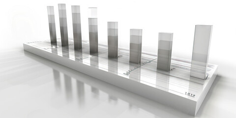Obraz premium A sleek bar graph showcasing brand awareness ratings by demographic, with gray bars and white text for clarity.
