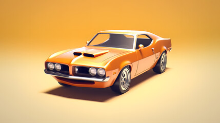 Obraz premium Muscle Car 3d cartoon style
