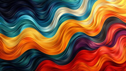 Abstract groovy hippie 70s background. Waves colorful vintage swirl, twirl ,psychedelic, striped pattern illustration design for wallpaper, web, banner and print