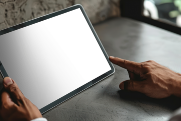 PNG tablet screen mockup, transparent design