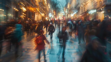 Blurry City Street at Night