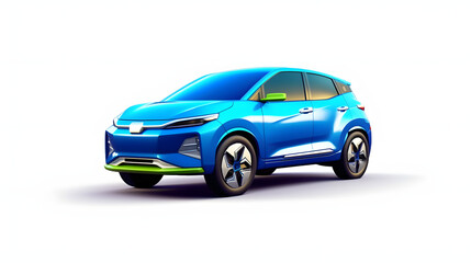 Plug-in Hybrid Vehicle 3d cartoon style
