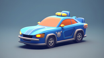 Police Car 3d cartoon style