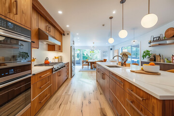 Mid-Century Modern Vibe in a Stylishly Appointed Kitchen