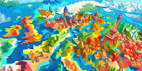 Fototapeta premium Colorful Data Visualization: Tourism Revenue by Destination in Europe