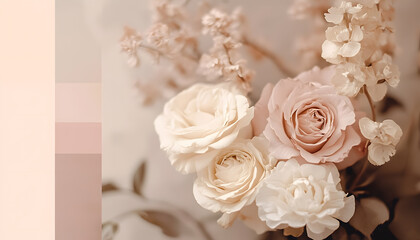 Obraz premium A solid color, like beige or soft pink, that provides a clean and unintrusive backdrop