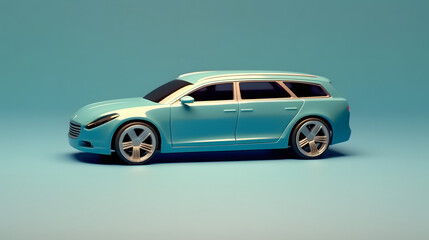 Fototapeta premium Shooting car 3d cartoon style