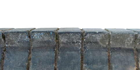 close-up view of stone bench with white background isolated for product display