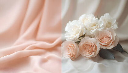 Fototapeta premium A solid color, like beige or soft pink, that provides a clean and unintrusive backdrop