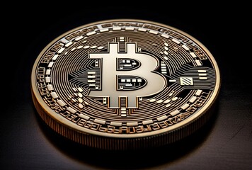 Obraz premium an image of a bitcoin coin on a black background