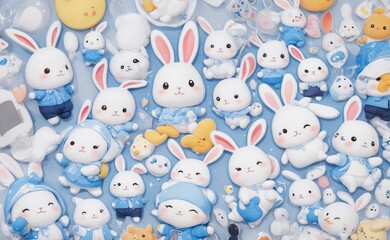 Fototapeta premium Cute rabbit wallpaper HD background