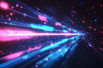 Fototapeta premium Abstract motion speed glowing effect background created with Generative AI