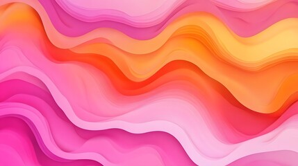Obraz premium Wave Gradient, Orange and Pink Shapes, Abstract Image, Texture, Pattern Background, Wallpaper, Cover and Screen for Smartphone, PC, Laptop, 9:16 and 16:9 Format