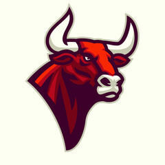 Bull Mascot Logo Design Illustration