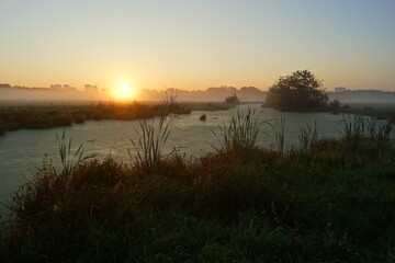 sunrise over the lake
