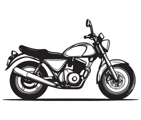 Obraz premium Black and white coloring book motorcycle isolated on white background