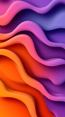 Fototapeta premium Wave Gradient, Orange and Purple Shapes, Abstract Image, Texture, Pattern Background, Wallpaper, Cover and Screen for Smartphone, PC, Laptop, 9:16 and 16:9 Format