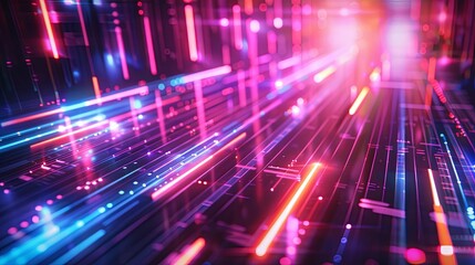 Neon Dreams. Abstract futuristic background featuring dynamic neon lights