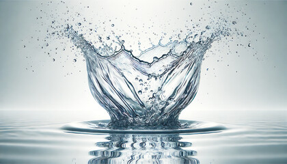 ウォータークラウンの水飛沫と白背景5