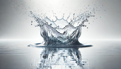 ウォータークラウンの水飛沫と白背景2