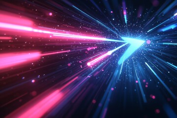 Fototapeta premium Abstract motion speed glowing effect background created with Generative AI