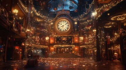 Obraz premium The Enchanting Illuminated World of the Grand Clock