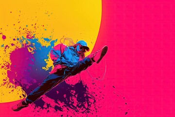 ブレイキンを踊る若い女性