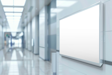 PNG hallway billboard mockup, transparent design
