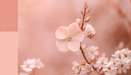 Obraz premium A solid color, like beige or soft pink, that provides a clean and unintrusive backdrop