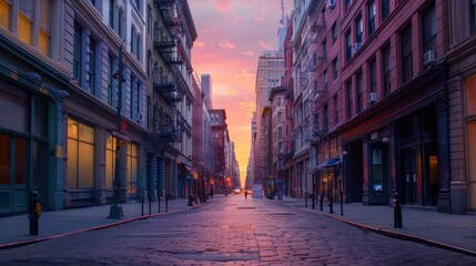Fototapeta premium Empty Street in New York City