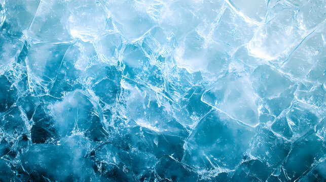 Ice texture background. the textured cold frosty surface of ice block, blue background with cracks on the ice surface. Textured. Illustration