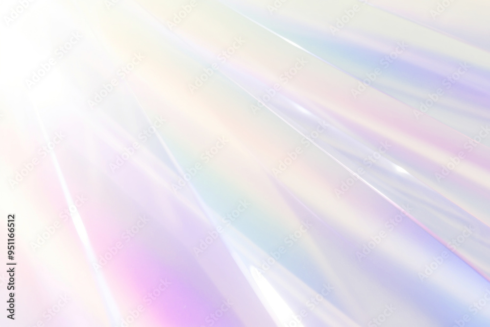 Poster Radiant iridescent  beams png light overlay effect, transparent background