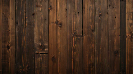 Fototapeta premium Fond de planche de bois marron foncé, papier peint. Vieux fond en bois texturé foncé grunge, la surface de la vieille texture de bois brun, vue de dessus lambris en bois de pin brun. 