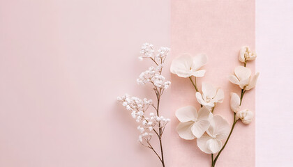 Obraz premium A solid color, like beige or soft pink, that provides a clean and unintrusive backdrop