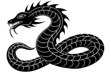 Creative Snake Silhouette Vector Art Illustration