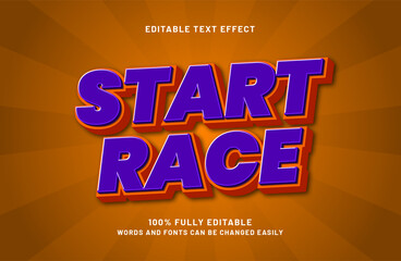 start race editable text effect in speed and kids text style