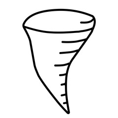 extreme storm doodle illustration of tornado